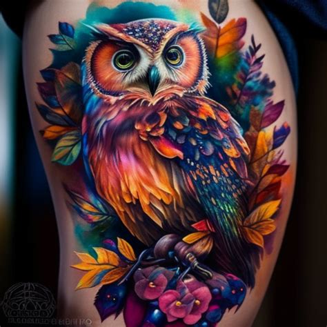 69 Colorful Owl Tattoo Ideas - TattooClue.com