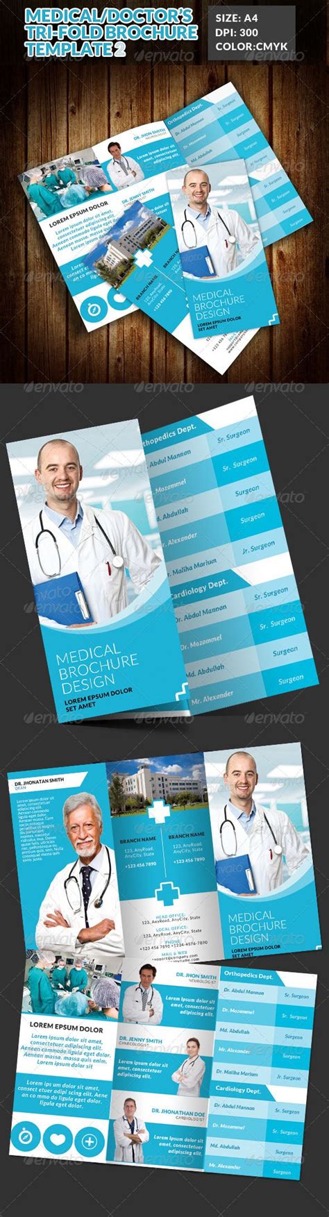 Doctor Medical Hospital Health Tri-Fold Brochure 2 | Healthcare advertising, Medical brochure ...