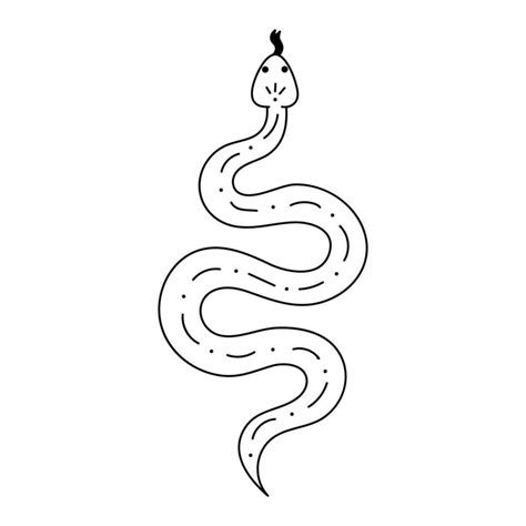 Hand drawn doodle snake isolated on white background. Vintage snake in ...