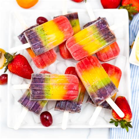 Rainbow Ice Pops | TheBestDessertRecipes.com