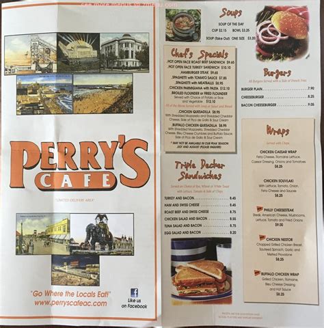 Menu at Perry's Cafe & Deli, Atlantic City