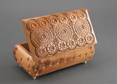 BUY Wooden box with carving 659505 - HANDMADE GOODS at MADEHEART.COM