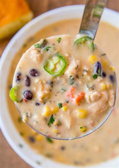 Creamy Chicken Poblano Pepper Soup made with red bell peppers, corn, black beans, roasted ...