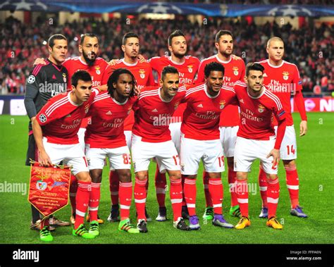 Lisbon, Portugal. 16th Feb, 2016. Benfica's players pose for group ...