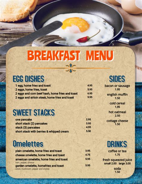 Restaurant Menu Breakfast Brunch Flyer Template | PosterMyWall