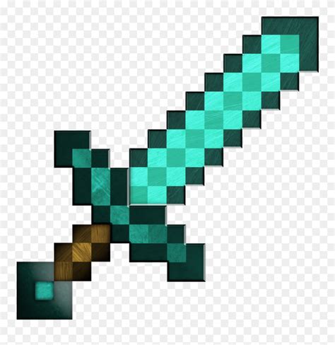 Download Minecraft Diamond Sword Transparent Background - Minecraft Diamond Sword Drawing ...