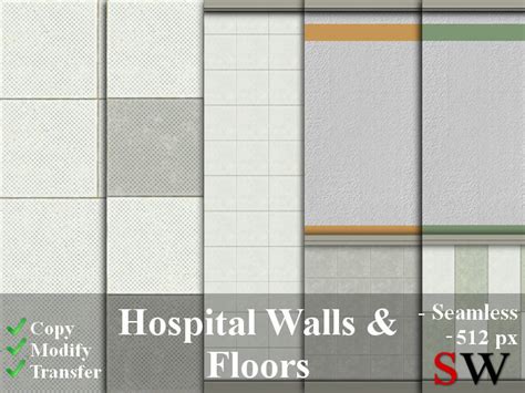 Second Life Marketplace - -SW- Seamless Hospital Walls & Floors Texture ...