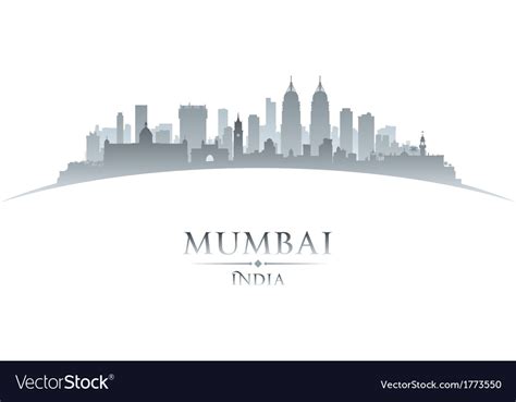 Mumbai India city skyline silhouette Royalty Free Vector