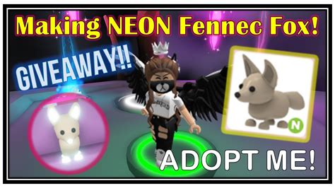 Making a NEON FENNEC FOX!|Giveaway|Adopt Me - YouTube