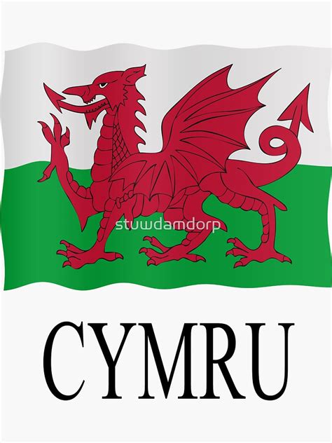 "Welsh flag" Sticker by stuwdamdorp | Redbubble