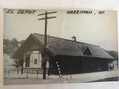 HARRIMAN NY NEW YORK EL RR STATION Railroad Depot B&W Real Photo ...