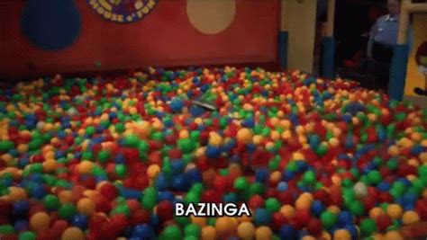 Sheldon In Ball Pit Saying Bazinga GIFs | Tenor