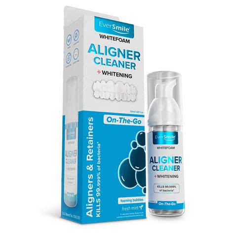 WhiteFoam On-the-Go Clear Retainer Cleaner for Invisalign, Dentures, ClearCorrect, Essix, Vivera ...