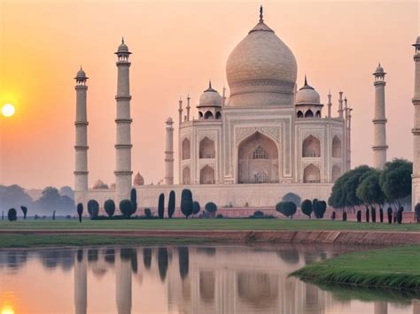 Premium AI Image | Sunrise at Taj Mahal