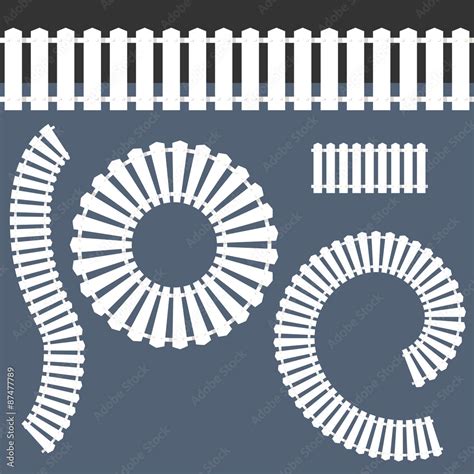 White Picket Fence Icon Set Stock Vector | Adobe Stock