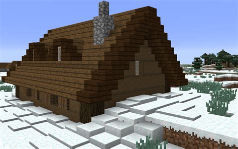 My winter log cabin : r/Minecraft