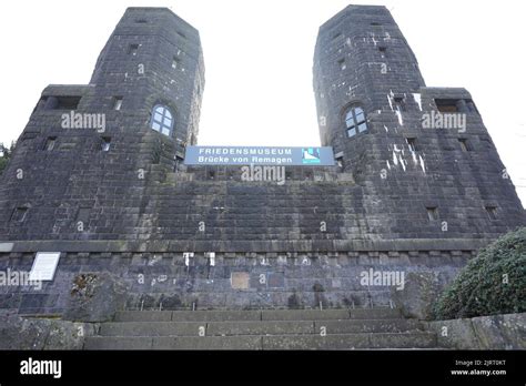 A low-angle shot of the Peace Museum Bridge at Remagen Stock Photo - Alamy