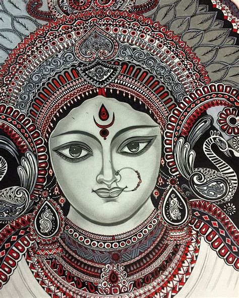 Durga Devi. | Mandala design art, Durga painting, Boho art drawings