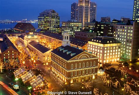 Quincy Market & Faneuil Hall, night, Boston | Steve Dunwell photography ...