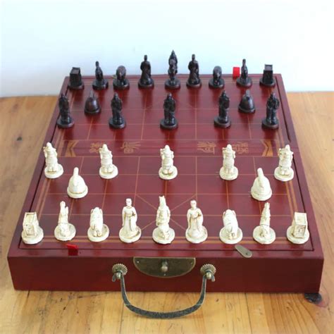 33 * 18 * 9CM Folded Three Dimensional Chinese Chess Board Chinese Chess Figures Retro ...