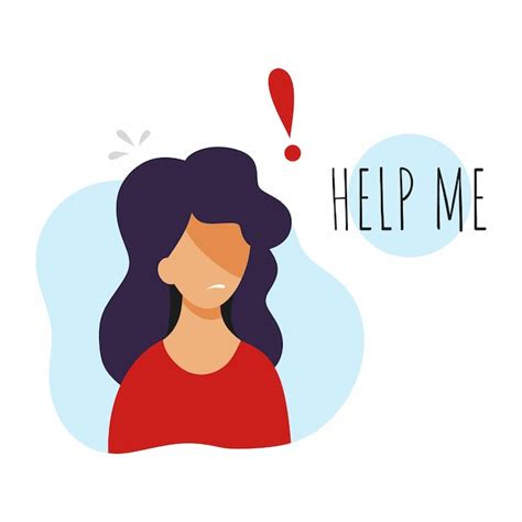 Premium Vector | Woman needs help. girl and inscription help me. person with stress. vector ...