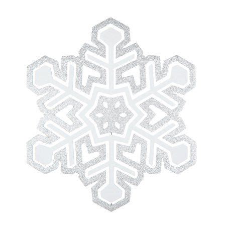 Sparkling Silver and White 3D Foam Glitter Snowflake - 25 inch