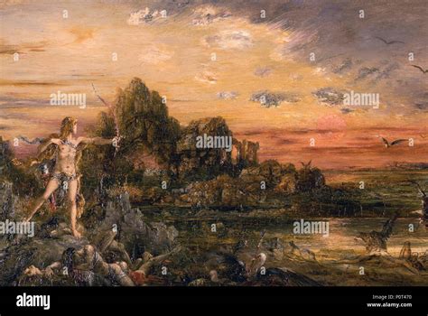 'Hercules and the Stymphalian Birds' by Gustave Moreau, c 1872 Stock Photo - Alamy