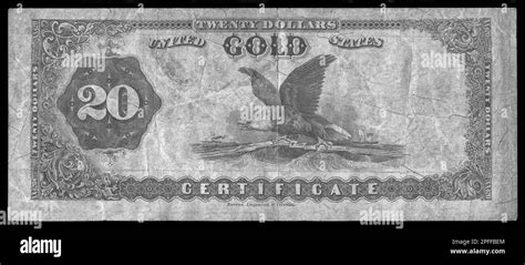 Photo Banknote USA, 1882, Gold Certificate, 20 dollars Stock Photo - Alamy