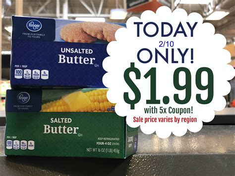 SATURDAY HOT OFFER! TODAY (2/10) ONLY | Kroger Butter ONLY $1.99*! | Kroger Krazy