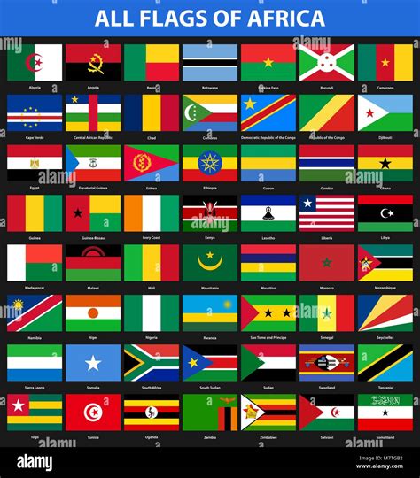 Set of flags of all African countries. Flat style Stock Vector Image ...