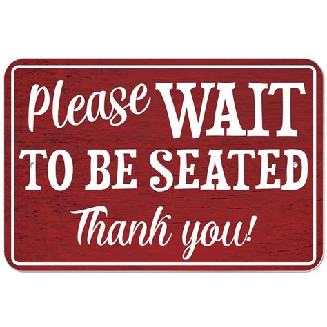 Please Wait to be Seated Sign - Walmart.com - Walmart.com