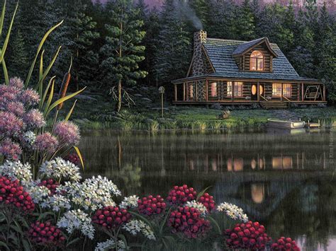 Rustic Log Cabin Wallpaper - WallpaperSafari