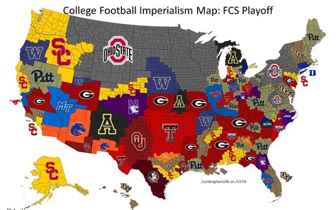 College Football Imperialism Map (FCS Playoff Update) : CFB