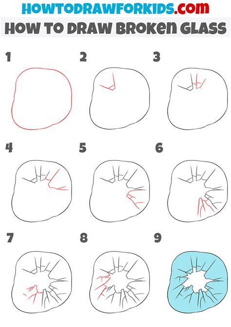 How to Draw Broken Glass - Easy Drawing Tutorial For Kids