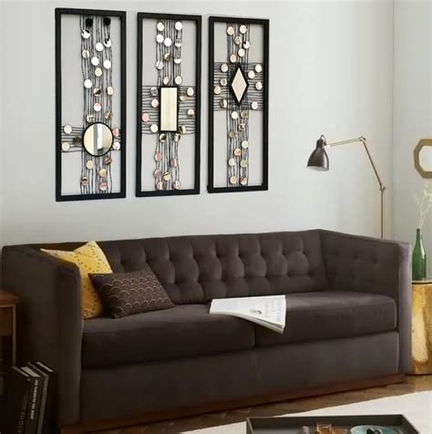 Metal wire wall panel art mirrored wall decor framed wall art W I0008 ...