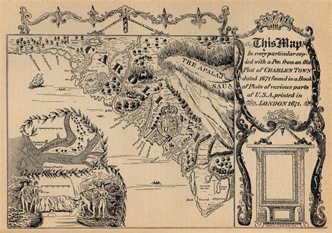 Charles Town, South Carolina - Map of 1671