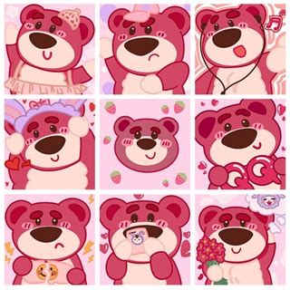 Tranh Tô Màu Gấu Dâu Tây Lotso Theo Số Hóa Mini Có Khung 20x20cm Cute Cho Bé Trẻ Em Người Lớn Ít ...