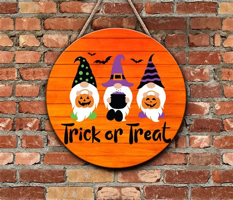 Halloween Decor Round Wooden Sign Welcome Front Door Welcome | Etsy