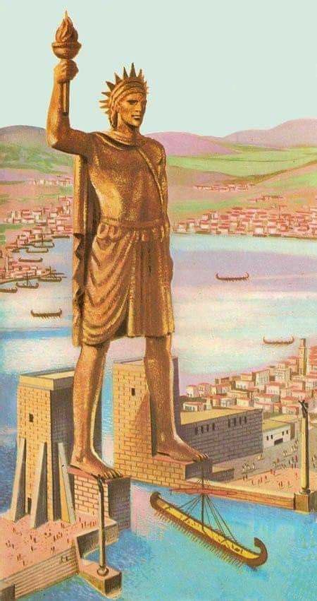 The Colossus of Rhodes (one of the Seven Wonders of the Ancient World) Ancient Mysteries ...