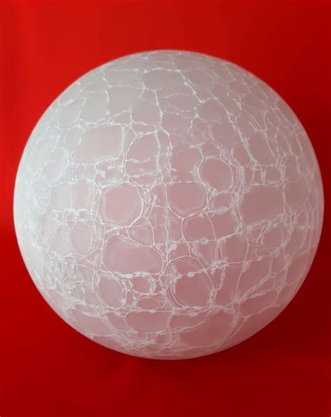 Art Deco Hand-blown Cracked Frosted Spherical Glass Table Floor Lamp Shade Globe Replacement ...