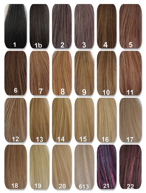 standard col chart hair color chart remy hair extensions khloe hair ...