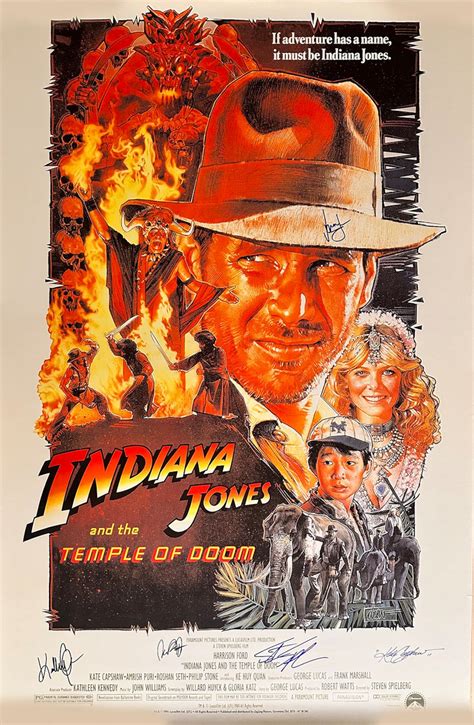 Indiana Jones and the Temple of Doom Signed Movie Poster - Etsy