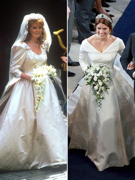 Princess Eugenie's Wedding Dress Is Nothing Like Her Mom Fergie's: See the Side-by-Side! Wedding ...