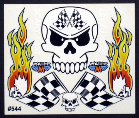 RC Car Decals, 1/10th, Scary Fast Skull, Late Models,Stock Car, Oval #544 | eBay