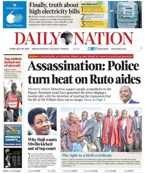 Kenyan newspapers review for June 28: Detectives turn heat on Ruto's allies over assassination ...