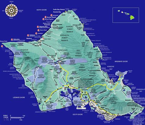 Printable Tourist Map Of Oahu - Calendar Printables