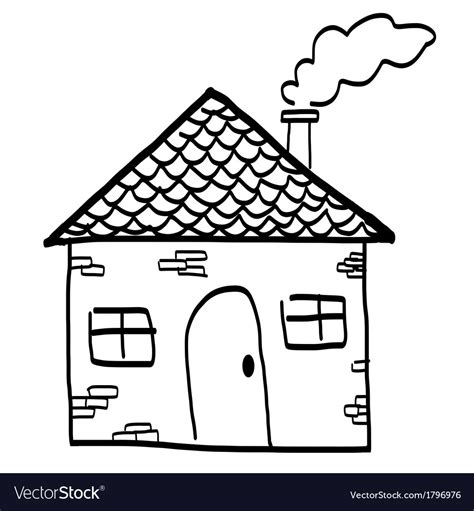 Hand drawn house in a sketch cartoon style Vector Image