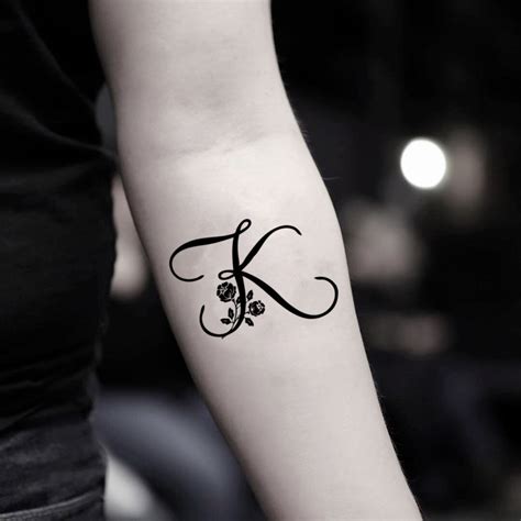 Letter K Initial Temporary Tattoo Sticker - OhMyTat | Tattoo lettering ...