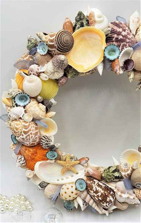 Beach Decor Seashell Wreath, Nautical Decor Shell Wreath, Coastal Decor ...