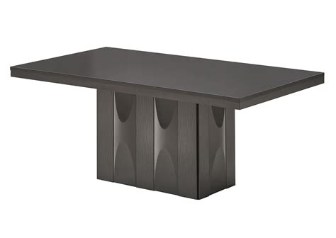 Voight Modern 71" Rectangular Pedestal Dining Table, Gray Wood ...
